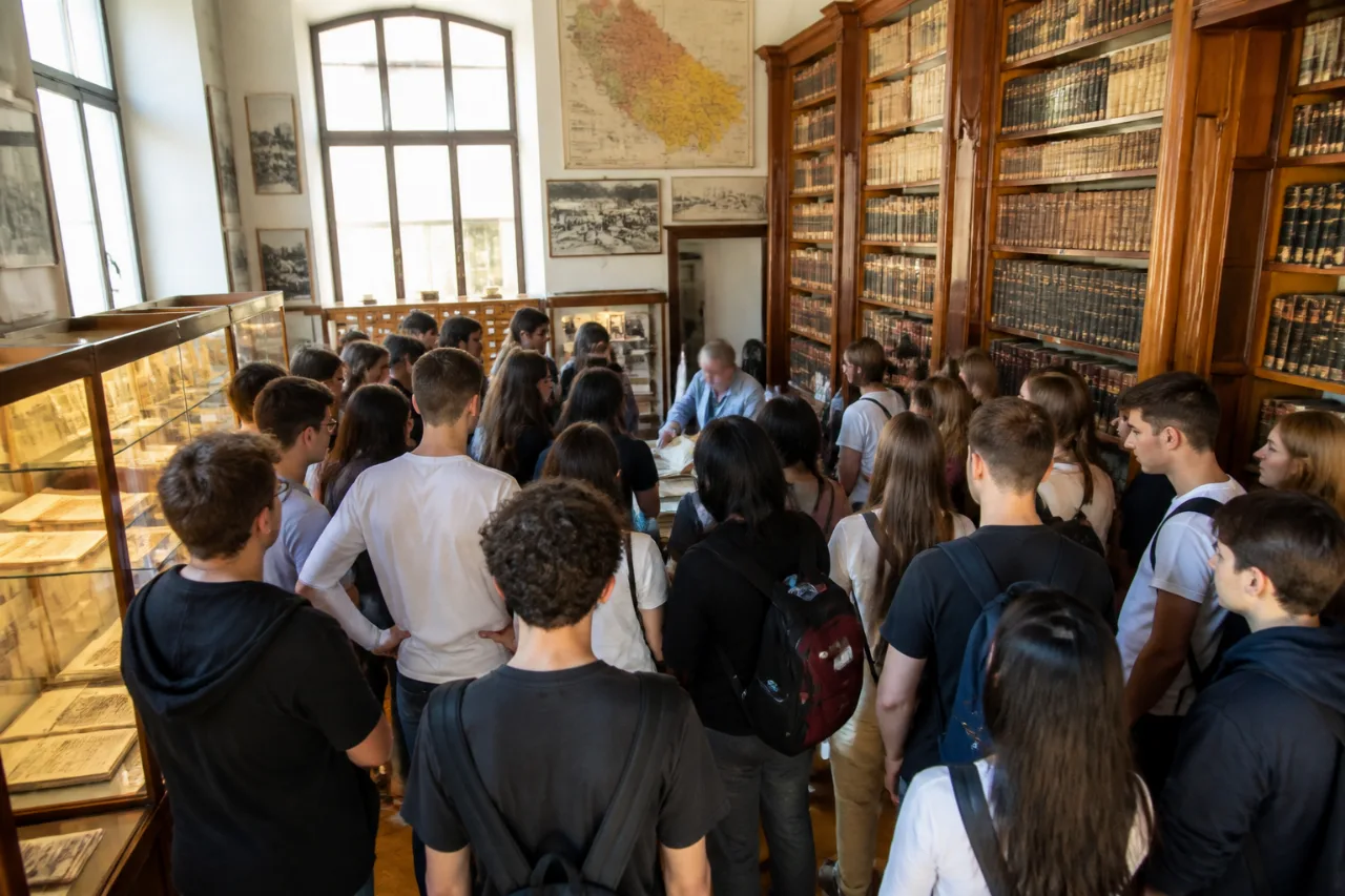 Μαθητές του Θερινού Σχολείου ξεναγήθηκαν στην Κοβεντάρειο Βιβλιοθήκη της Κοζάνης