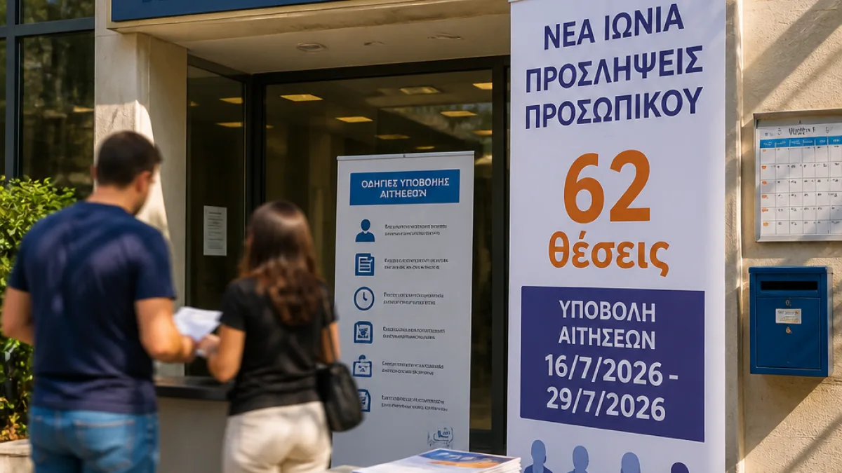 62 προσλήψεις σχολικών καθαριστών στη Νέα Ιωνία: οδηγίες αίτησης και προθεσμία