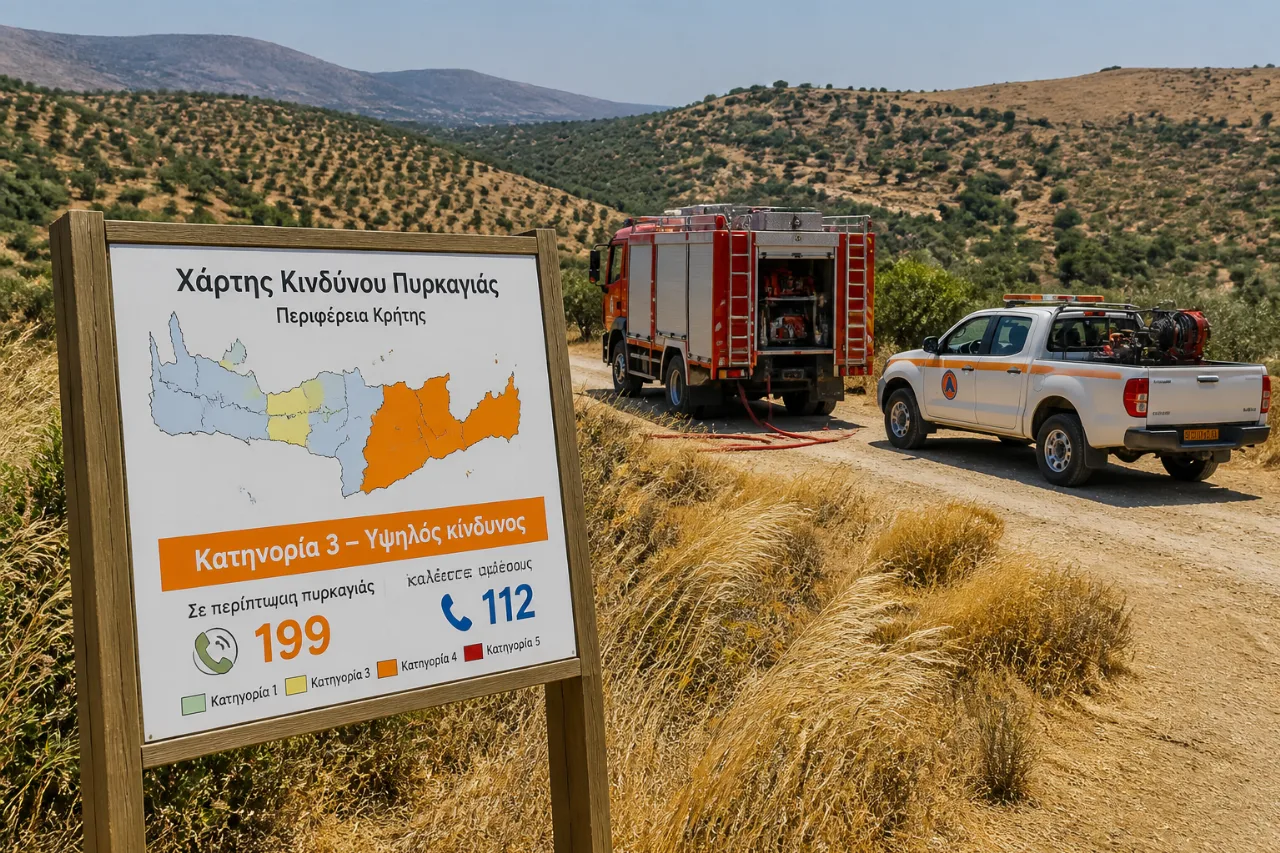 Υψηλός κίνδυνος πυρκαγιάς την Τετάρτη στο Λασίθι – σε αυξημένη ετοιμότητα οι αρχές
