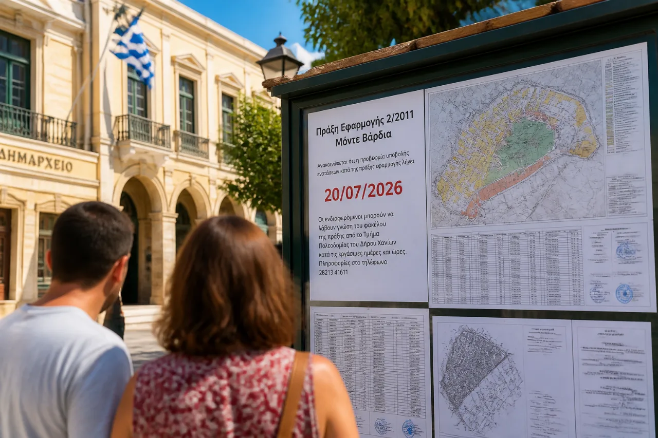 Χανιά: Στην τελική ευθεία η Πράξη Εφαρμογής για το «Μόντε Βάρδια» – Ενστάσεις έως 20/07