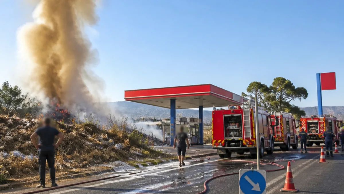 Άμεση επέμβαση πυροσβεστών: φωτιά σε ξερά χόρτα κοντά σε βενζινάδικο της Στυλίδας
