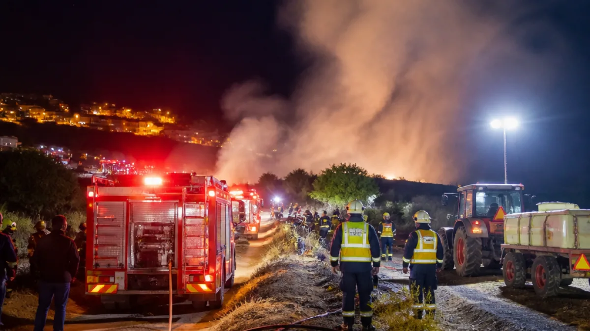 Άμεση παρέμβαση περιορισμού πυρκαγιάς μεταξύ Εμμανουήλ Παππά και Πεντάπολης