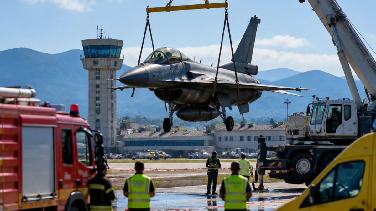 Αναγκαστική προσγείωση F-16 στη Ζάκυνθο: ο πιλότος προσγειώθηκε ασφαλώς, αεροσκάφος απομακρύνθηκε