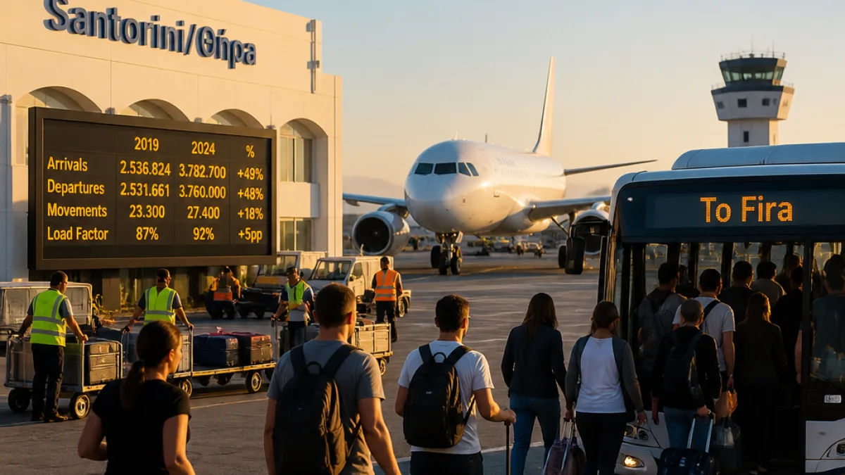Ανάκαμψη της επιβατικής κίνησης σε Σαντορίνη και Μύκονο το πρώτο εξάμηνο του 2026