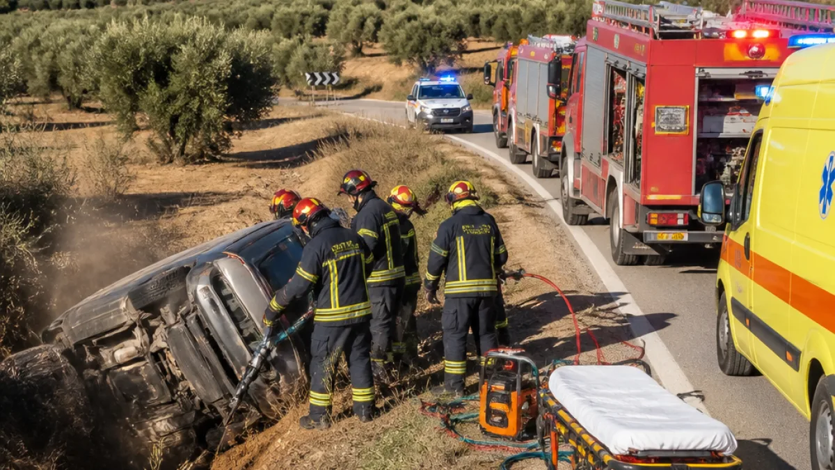 Απεγκλωβισμός 97χρονης μετά από εκτροπή οχήματος στην Ελαία Τριφυλίας