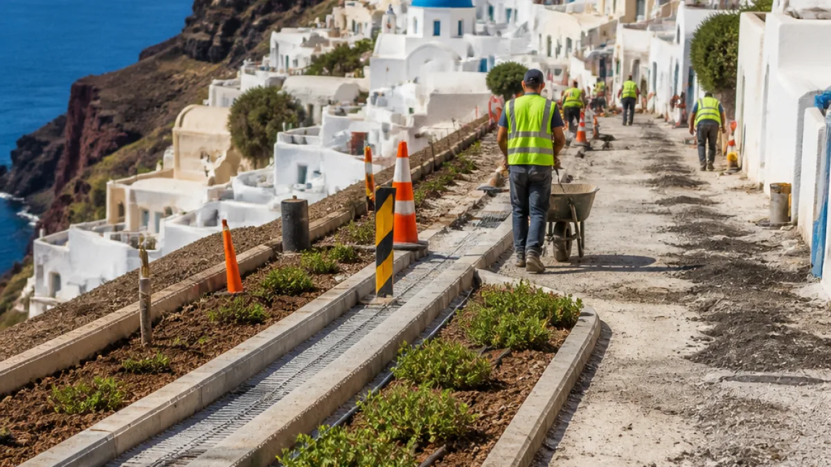 Αποασφαλτόστρωση: Μπορεί η Σαντορίνη να γίνει «πόλη-σφουγγάρι»;