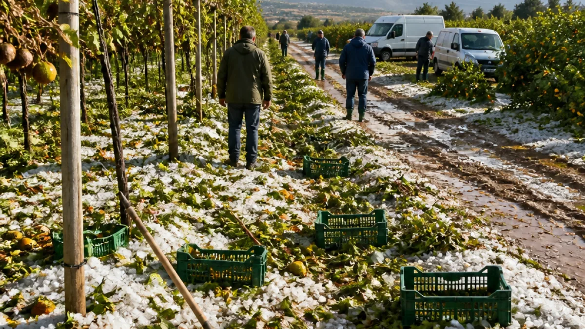 Χαλαζόπτωση στην Άρτα: σοβαρές καταστροφές σε ακτινίδια και εσπεριδοειδή