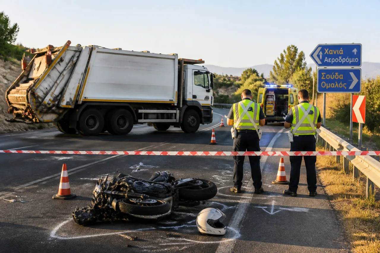 Χανιά: 33χρονος ανθυποσμηναγός νεκρός μετά από σύγκρουση με απορριμματοφόρο