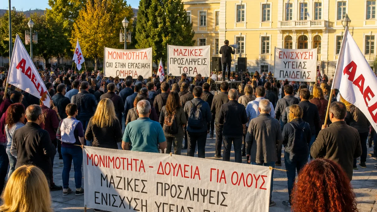 Διαμαρτυρία στην Καρδίτσα: δημόσιοι υπάλληλοι αντιδρούν στις αλλαγές της κυβέρνησης