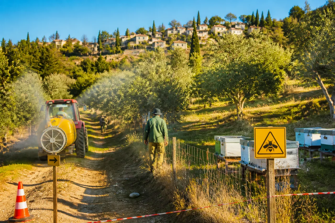 Δολωματικοί ψεκασμοί σε Πινακάτες, Βυζίτσα, Καλά Νερά και Μηλιές 12–13 Ιουλίου