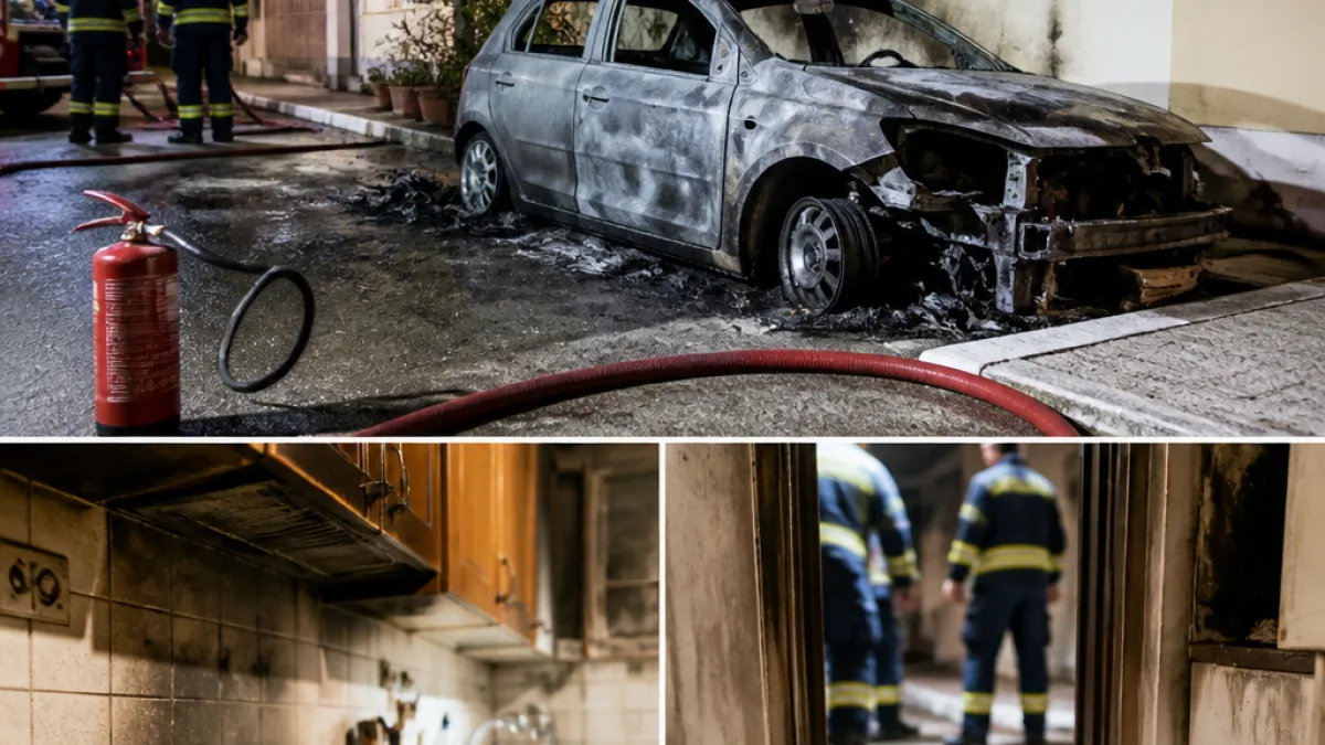 Δύο φωτιές σε Κρανίδι μέσα σε λίγες ώρες: ολοσχερώς καμένο Ι.Χ. και σοβαρές ζημιές σε κατοικία