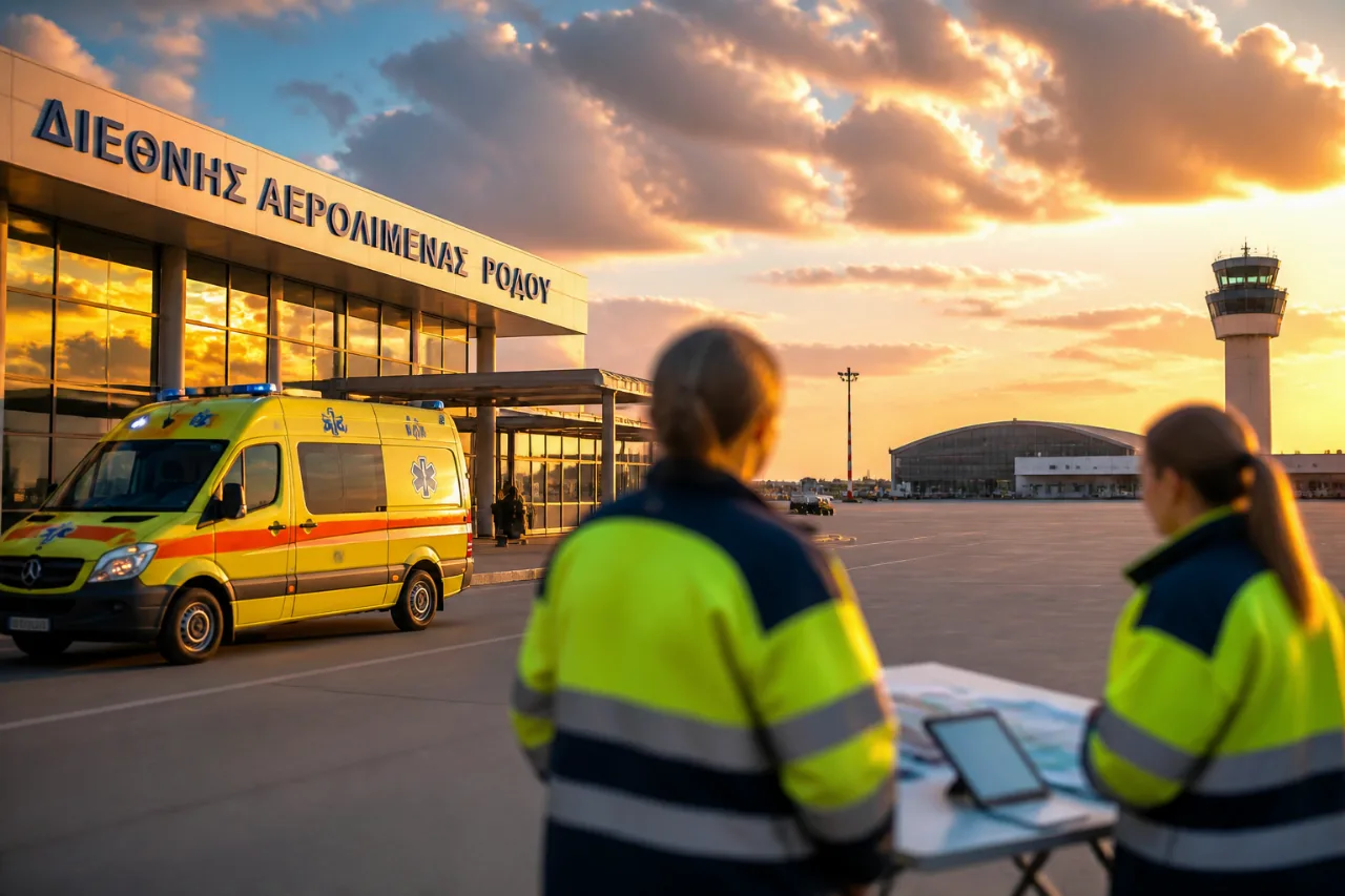ΕΚΑΒ: δεν προβλέπεται προς το παρόν μόνιμη βάση ασθενοφόρου στο αεροδρόμιο της Ρόδου