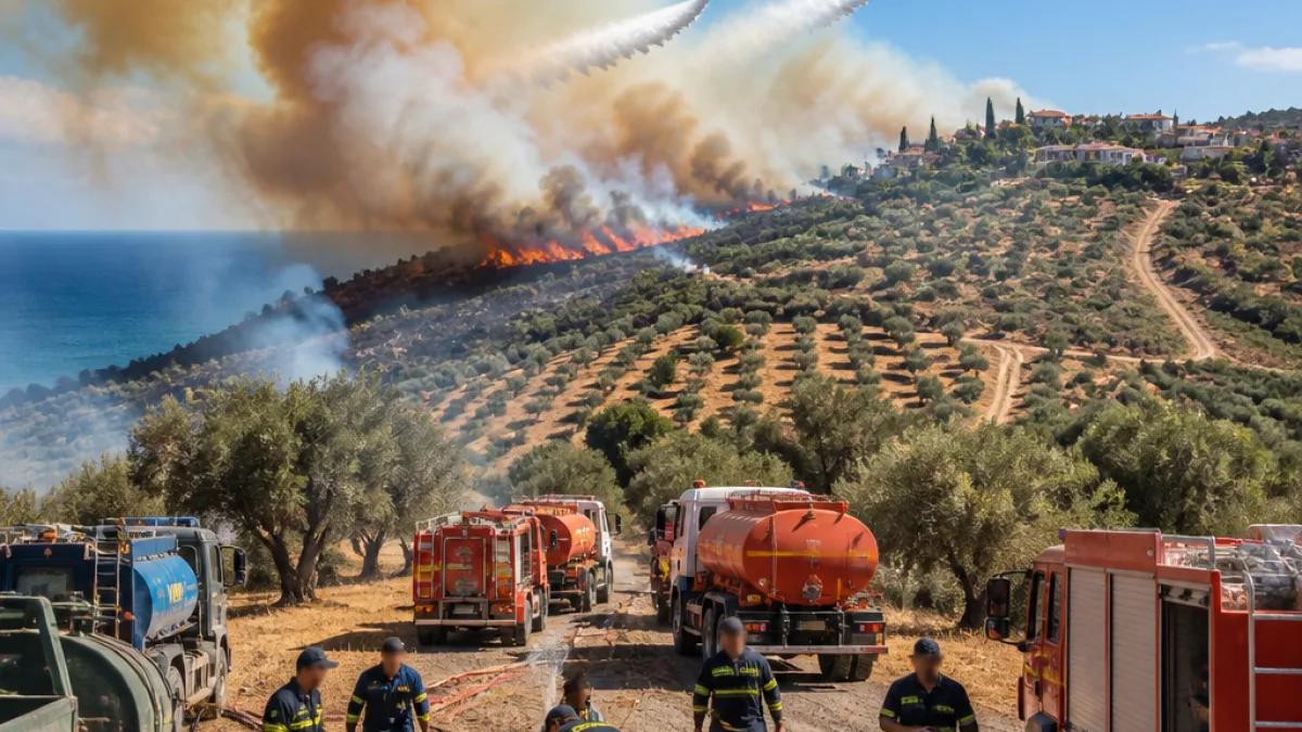 Ενεργή πυρκαγιά στη Βοσκίνα Αρκαδίας: επιχειρούν επίγειες και εναέριες δυνάμεις