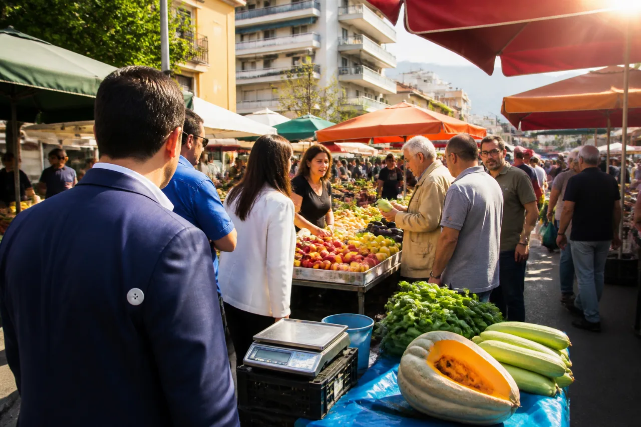 Επίσκεψη Βελόπουλου στη λαϊκή του Βόλου: επίκεντρο η ακρίβεια και το εκλογικό στοίχημα