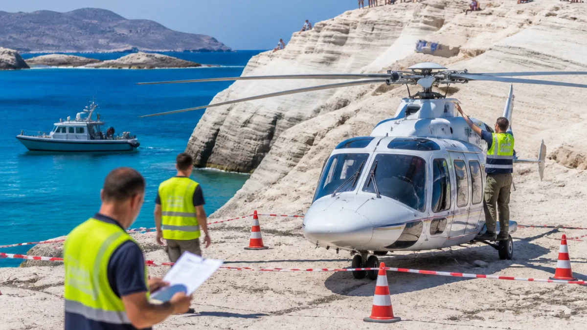 Έρευνα σε εξέλιξη για την προσγείωση ελικοπτέρου στο Σαρακήνικο της Μήλου