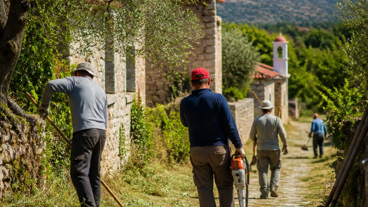 Εθελοντικός καθαρισμός στο Δόμιρο Αμφίπολης: οι κάτοικοι καθάρισαν τη βλάστηση