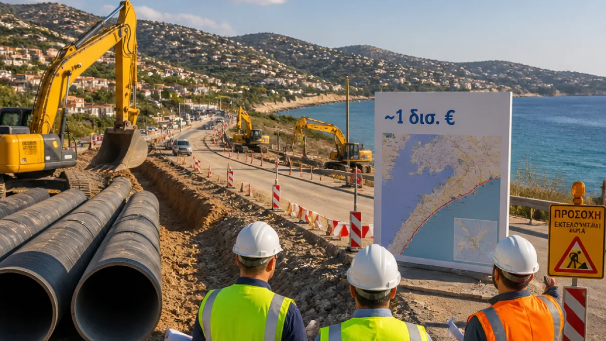 ΕΥΔΑΠ επενδύει περίπου 1 δισ. ευρώ σε δίκτυα αποχέτευσης της Ανατολικής Αττικής