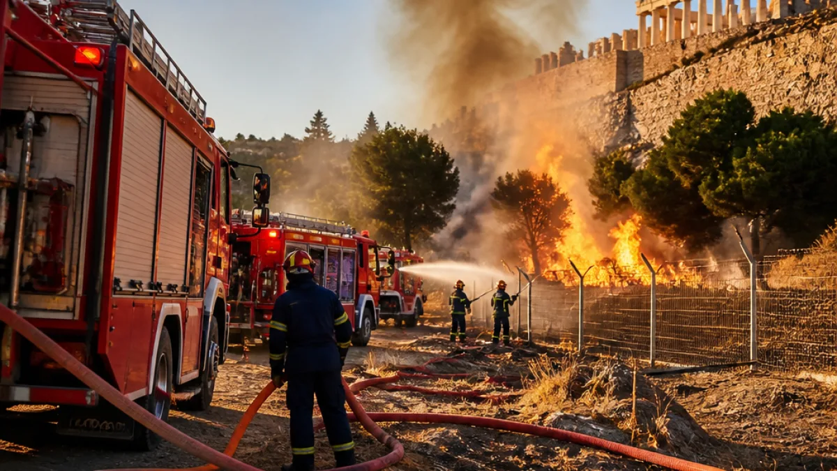 Φωτιά δίπλα στην Κνωσό: άμεση επέμβαση πυροσβεστικών δυνάμεων και οριοθέτηση του μετώπου