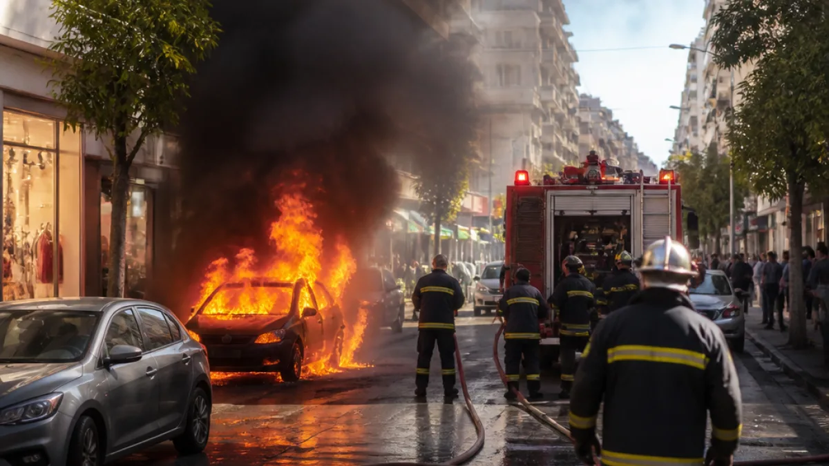 Φωτιά σε σταθμευμένο αυτοκίνητο στην Ελ. Βενιζέλου προκάλεσε μαύρους καπνούς και επέμβαση Πυροσβεστικής