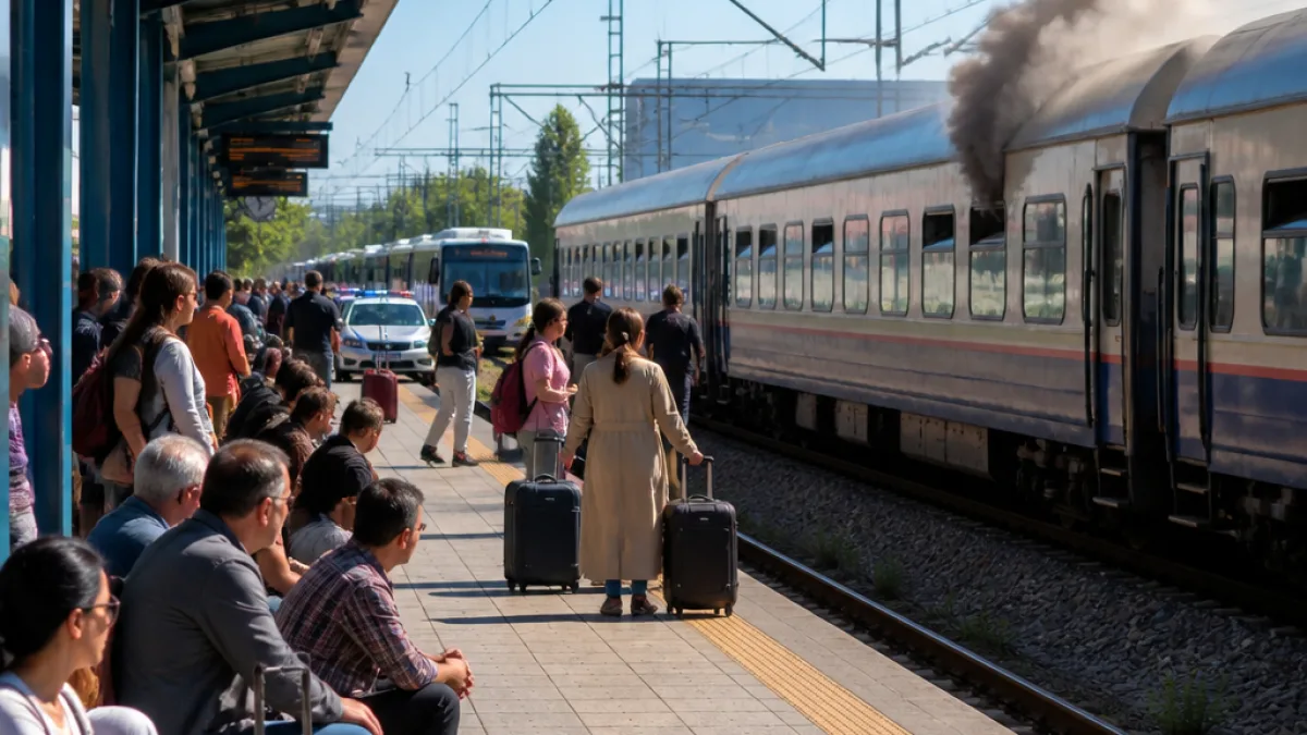Φωτιά σε βαγόνι ακινητοποίησε το τρένο στη Λάρισα — ώρες αναμονής και μεταφορά με λεωφορεία
