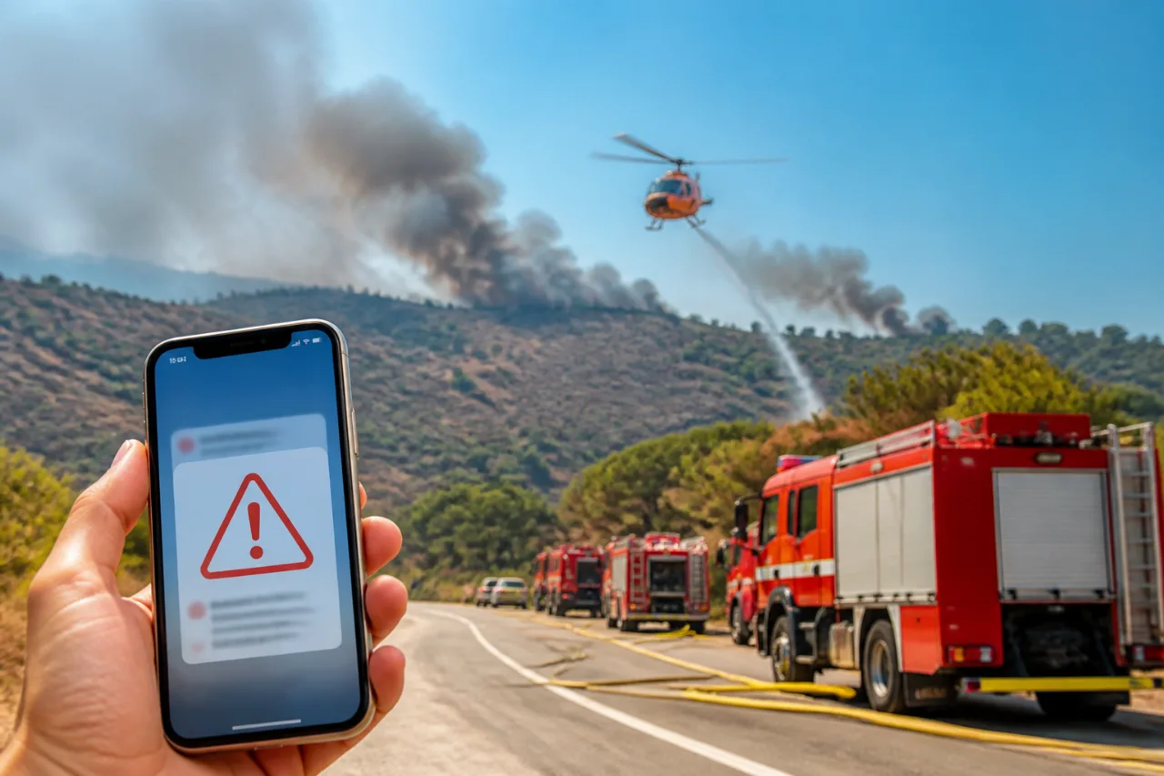 Φωτιά στα υψώματα των Διαβατών: μαύρος καπνός πάνω από τη δυτική Θεσσαλονίκη