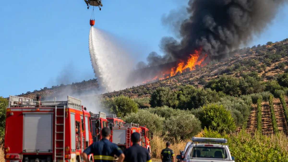 Φωτιά στην Ίνι: ισχυρές πυροσβεστικές δυνάμεις επιχειρούν στο Ηράκλειο