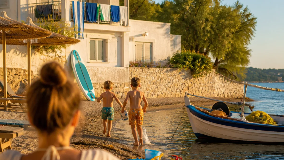Η Σίσσυ Χρηστίδου περνάει καλοκαίρι στη Μεσσηνία με τους δύο γιους της