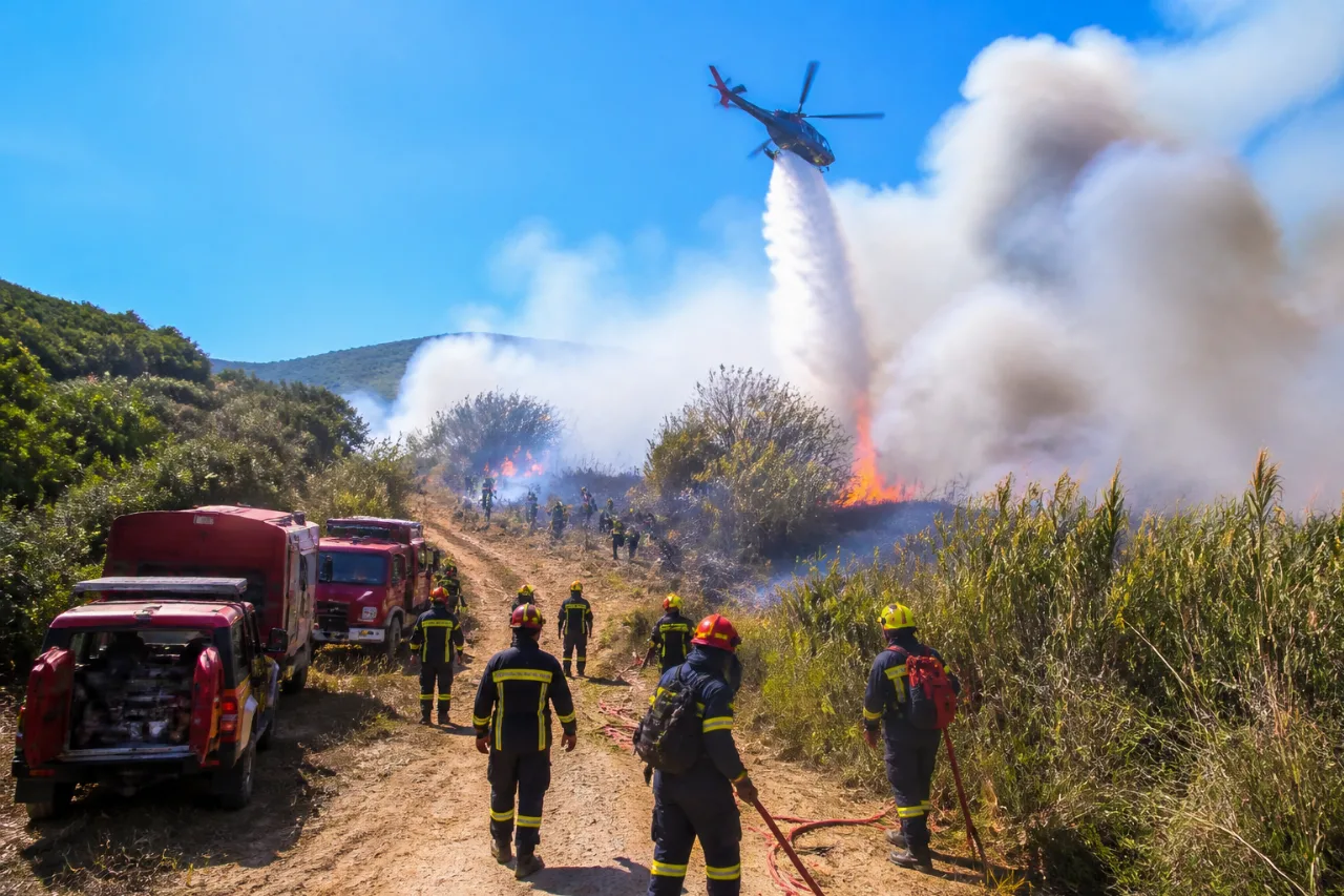 Ηράκλειο: μεγάλη αγροτοδασική φωτιά στο Ίνι — επιχειρούν ελικόπτερο και 42 πυροσβέστες