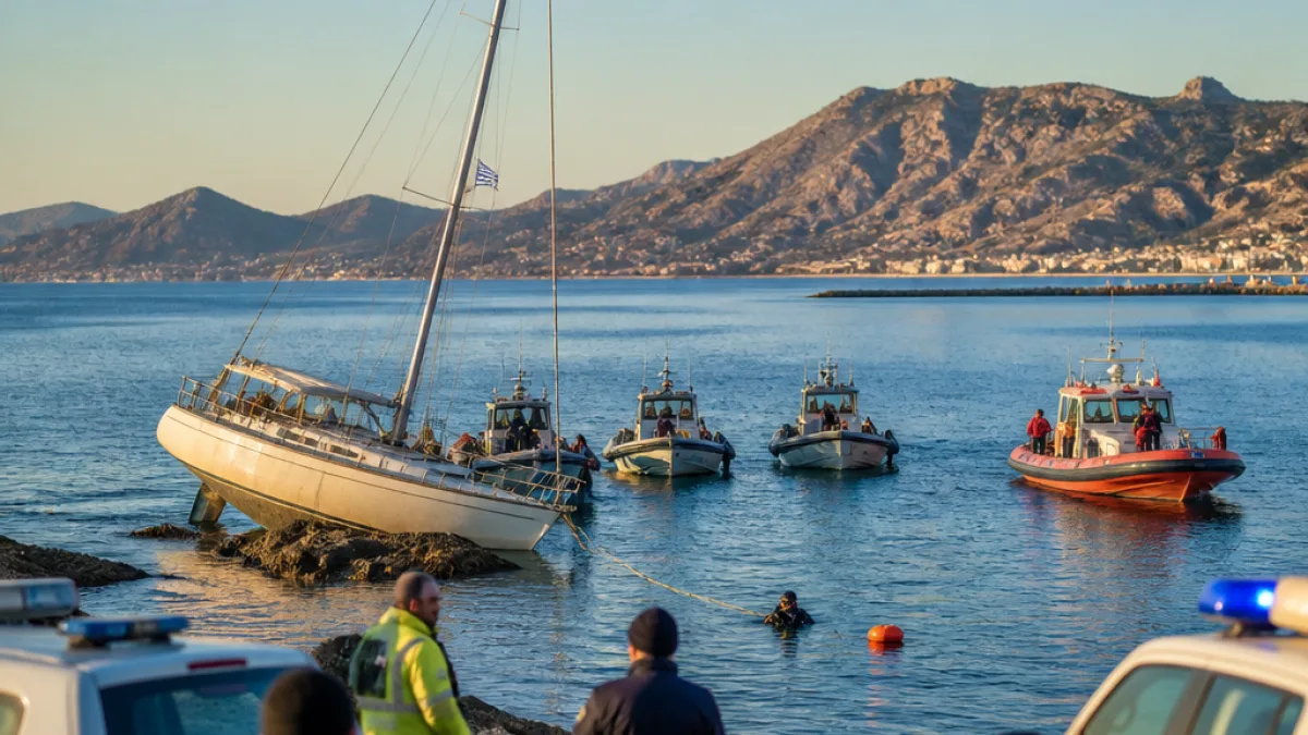 Ιστιοφόρο προσάραξε στην Πλάκα — κινητοποίηση του Λιμεναρχείου Μύρινας