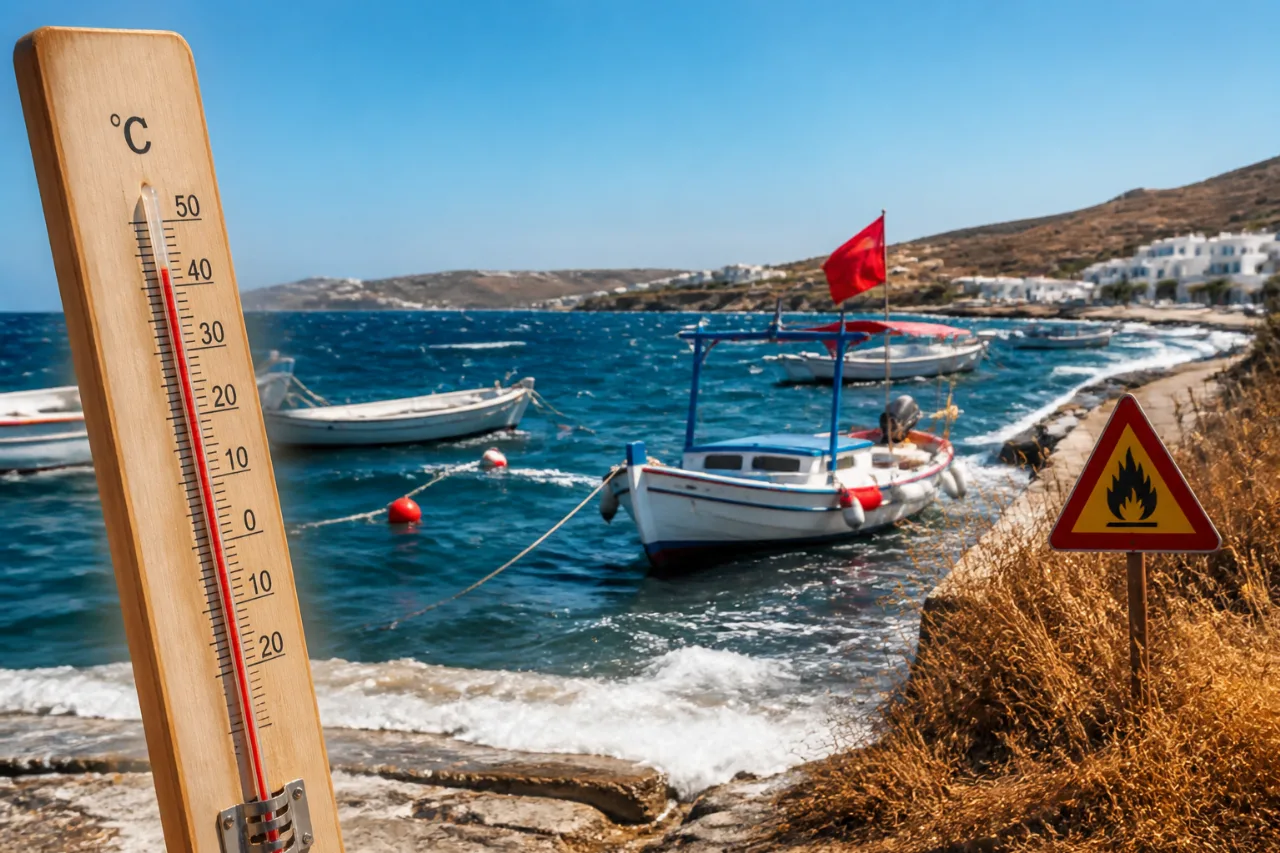 Σαββατοκύριακο με ζέστη έως 39°C και ενίσχυση των μελτεμιών στο Αιγαίο