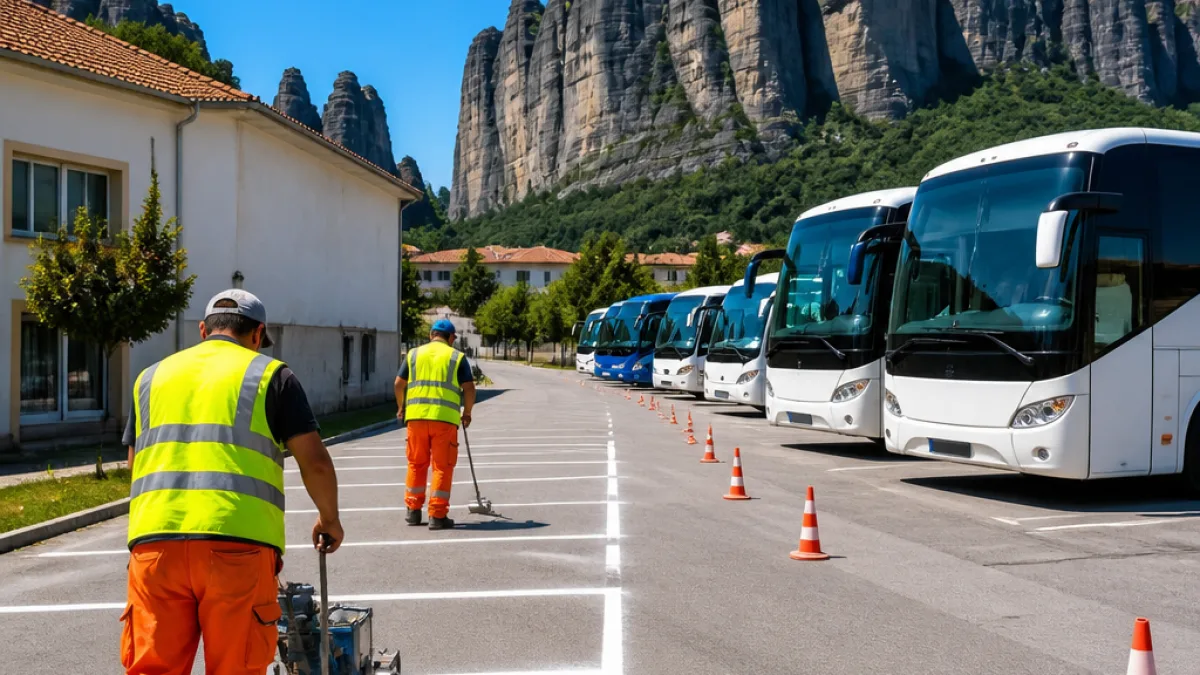Καλαμπάκα: Ξεκινά η οριοθέτηση χώρου στάθμευσης για τουριστικά λεωφορεία