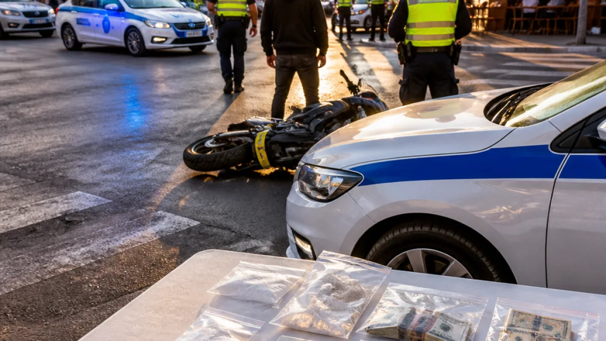 Καταδίωξη στο Ρέθυμνο: δικυκλιστής έπεσε πάνω σε περιπολικό — δύο συλλήψεις για ναρκωτικά