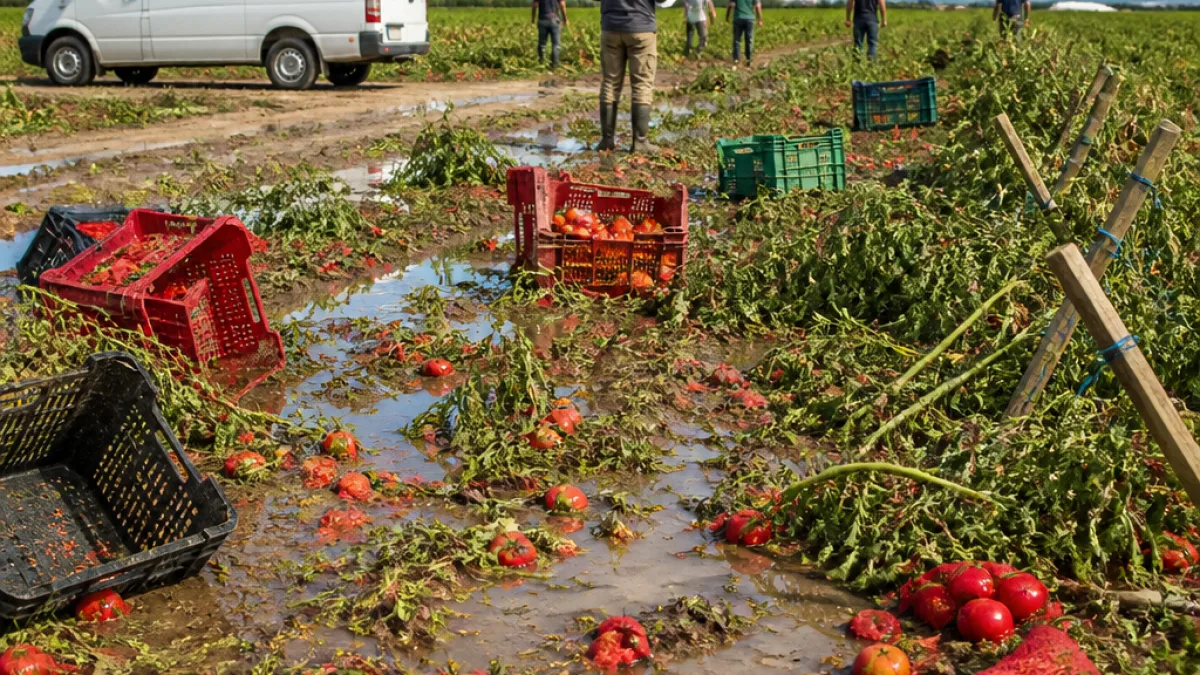 Καταστροφές στις ντομάτες της Ημαθίας από χαλάζι: παραγωγοί περιμένουν εκτιμήσεις του ΕΛΓΑ