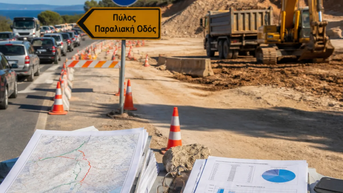 Καθυστερήσεις στο δρόμο Καλαμάτα–Πύλος: επιβάρυνση έως 79,3 εκατ.€ για το Δημόσιο