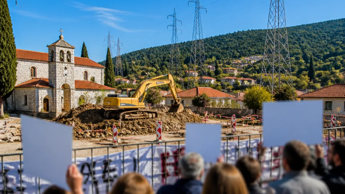 Κινητοποίηση στη Ραΐνα Σκουτεσιάδας κατά της νέας γραμμής 400 KV και των έργων της ΤΕΡΝΑ