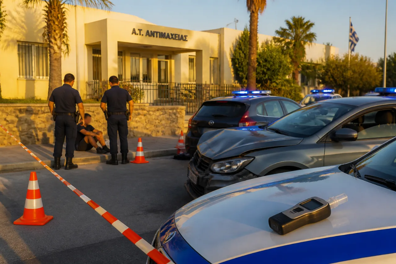 Κως: Τραυματισμός αστυνομικού έξω από το Α.Τ. Αντιμάχειας από μεθυσμένο οδηγό