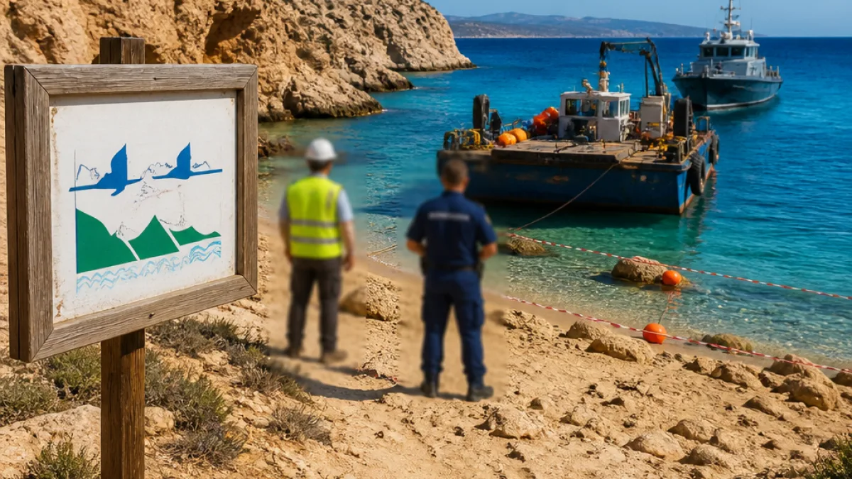 Κουφονήσια: Απομάκρυνση πλωτής καντίνας από την Ιταλίδα σε προστατευόμενη ζώνη