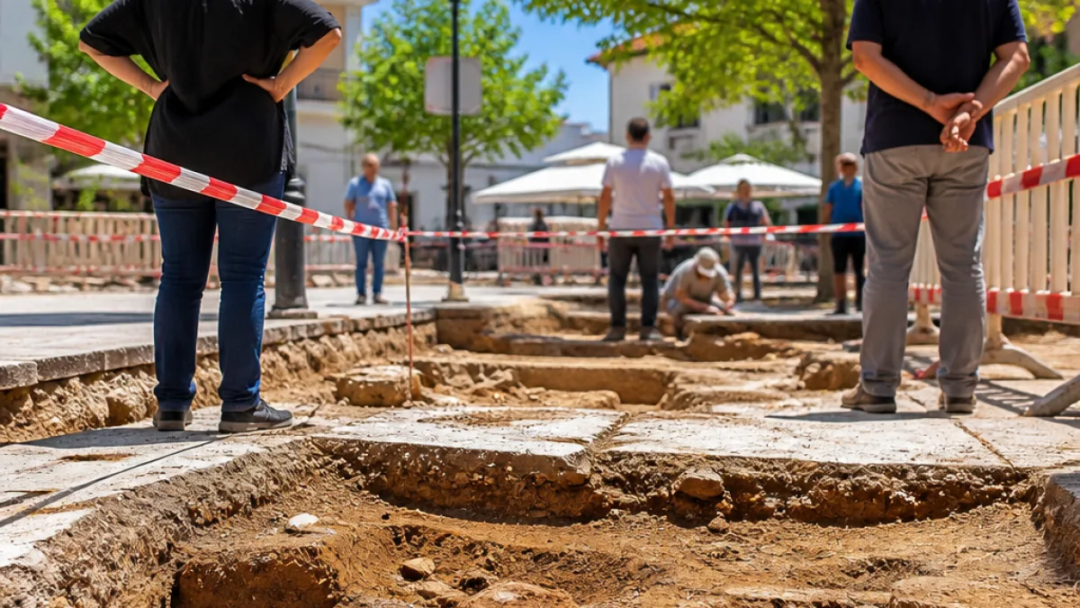 Κοζάνη: Διακοπή εργασιών στην πλατεία Αλώνια μετά τον εντοπισμό οστών και κεραμικών