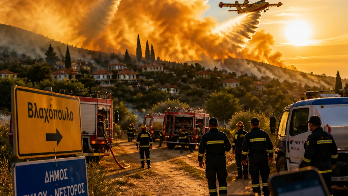 Μεσσηνία: Φωτιά στο Βλαχόπουλο — κινητοποίηση δυνάμεων και μήνυμα από το 112