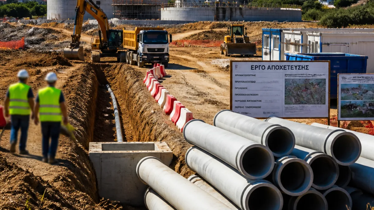 Μισό εκατομμύριο κάτοικοι της Ανατολικής Αττικής αποκτούν σύγχρονο δίκτυο αποχέτευσης