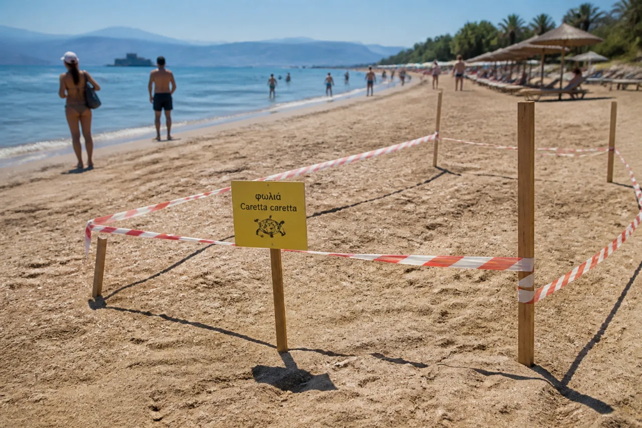 Ναύπλιο: Σήμανση στην Καραθώνα για φωλιά Caretta caretta – οδηγίες προς λουόμενους