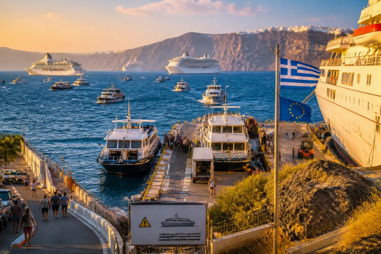 Νέος κανονισμός για αποβίβαση κρουαζιερόπλοιων: κατανομή 30%-70% Αθηνιού–Όρμου Φηρών
