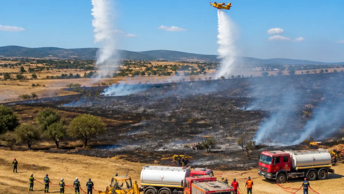 Πολύκαστρο: Οριοθετήθηκε η φωτιά — παραμένουν δυνάμεις για πλήρη κατάσβεση