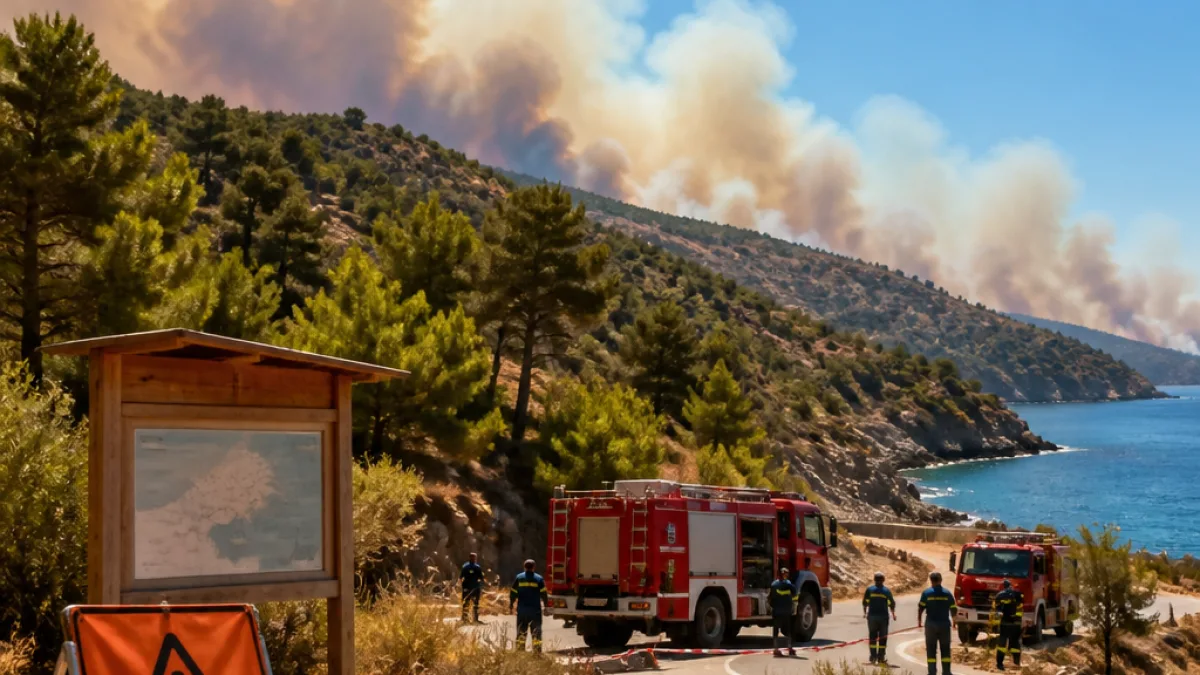 Πορτοκαλί συναγερμός για πυρκαγιές στην Εύβοια — αυξημένη ετοιμότητα πολιτικής προστασίας