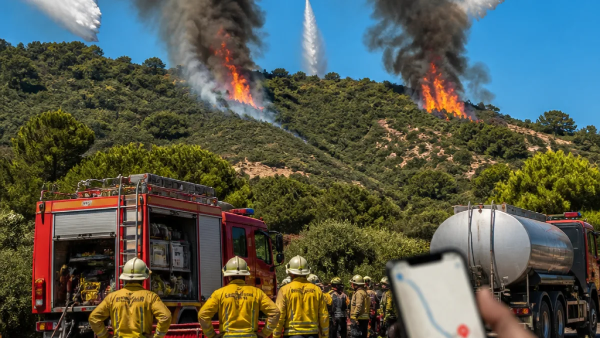 Σε εξέλιξη δύο φωτιές γύρω από την Παραμυθιά — προληπτική απομάκρυνση με μήνυμα 112