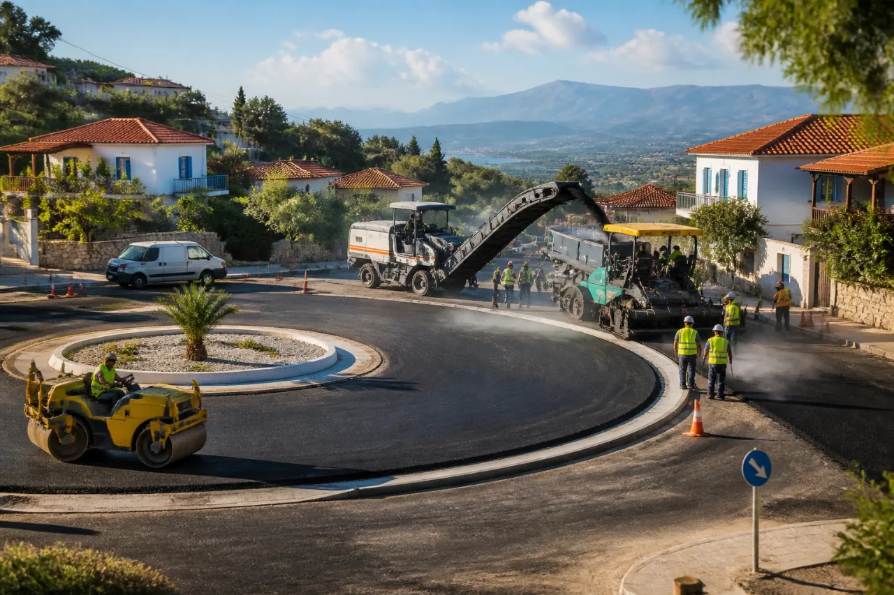 Σε εξέλιξη έργα ασφαλτόστρωσης σε Σταυροδρόμι και Γαλατάδες με ίδια κονδύλια του δήμου