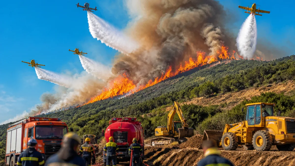 Σε εξέλιξη φωτιά στη Βροντού Πιερίας — ισχυρή κινητοποίηση επίγειων και εναέριων μέσων