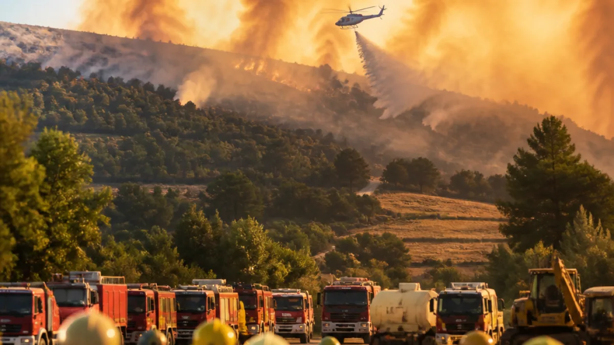 Σε εξέλιξη πυρκαγιά σε αγροτοδασική έκταση στον Κολινδρό — επιχειρούν ισχυρές δυνάμεις