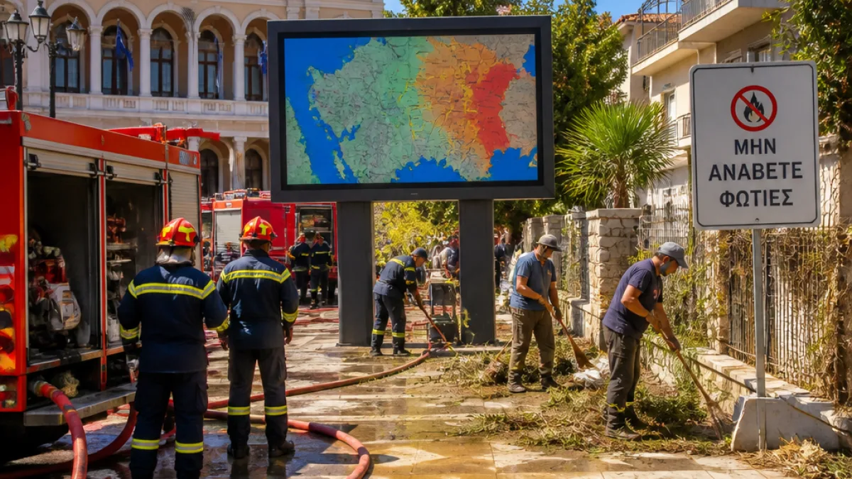 Σε «κίτρινο» επίπεδο πυρκαγιών η Αχαΐα — αυξημένη ετοιμότητα για την Τρίτη 14/7