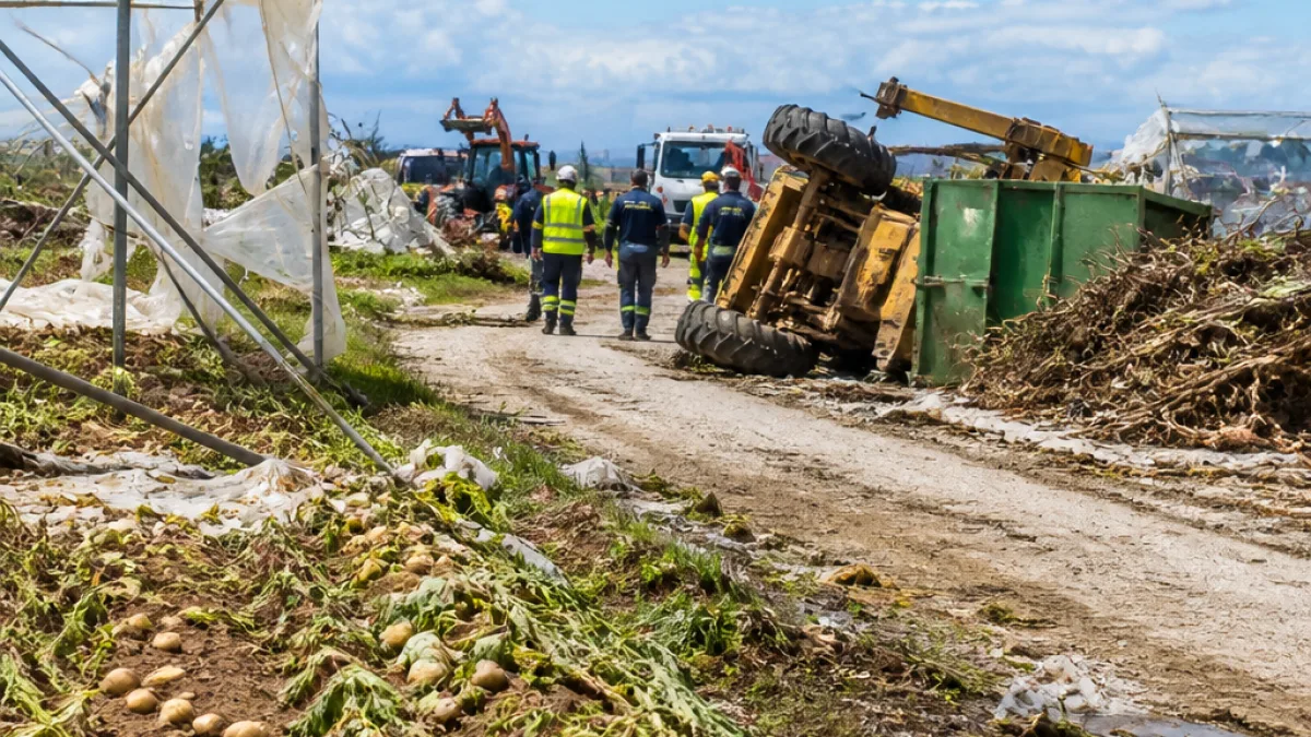 Σοβαρές ζημιές σε καλλιέργειες και θερμοκήπια στη Βουπρασία μετά από χαλάζι και ανεμοστρόβιλο